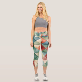 Leggings Capri Yoga de alta calidad con patrones geométricos de v