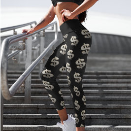 Leggings Capri Yoga del Rótulo plateado Blingy
