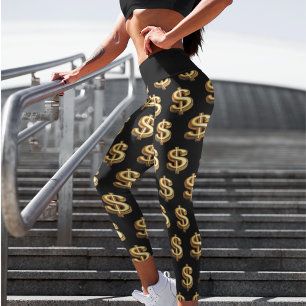 Leggings Capri Yoga en Rótulo negro y oro