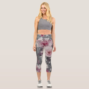 Leggings Capri Yoga floral colorida
