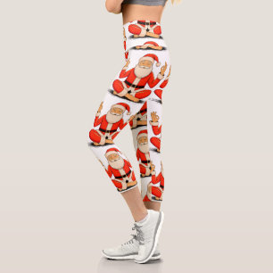 Leggings Capri Yoga Santa Namaste Meditación Navidad Vacaciones
