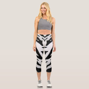 LEGGINGS CAPRI ZEBRA STRIPTS ABSTRACT