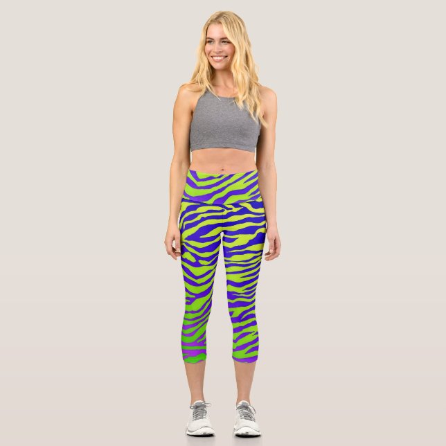 Leggings Capri Zebra verde (Anverso)