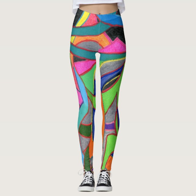 Leggings Captura de ojos y atención abstracta (Anverso)