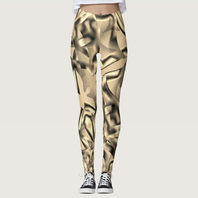 Leggings Caqui curvo o beige con tonos llamativos (Anverso)