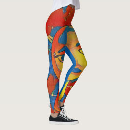 Leggings Cara contemporánea artística vibrante del maniquí