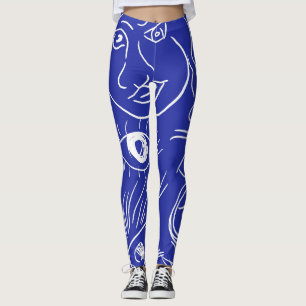 Leggings Cara de belleza: dibujo de una línea.