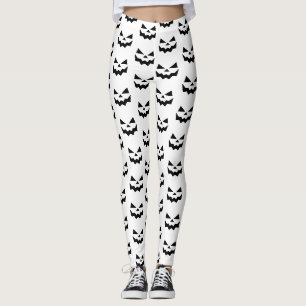 Leggings Cara de calabaza clásica Jack-o-lantern de color b