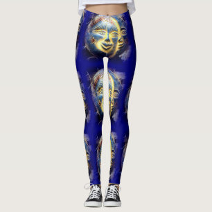Leggings cara de luna del sunface azul marino
