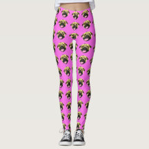 Leggings Cara de Pug Rosa