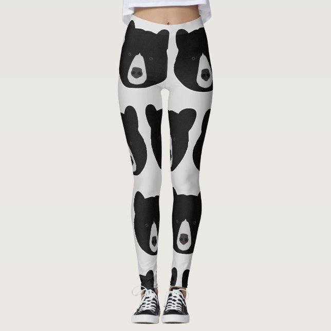 Leggings Cara del oso negro (Anverso)