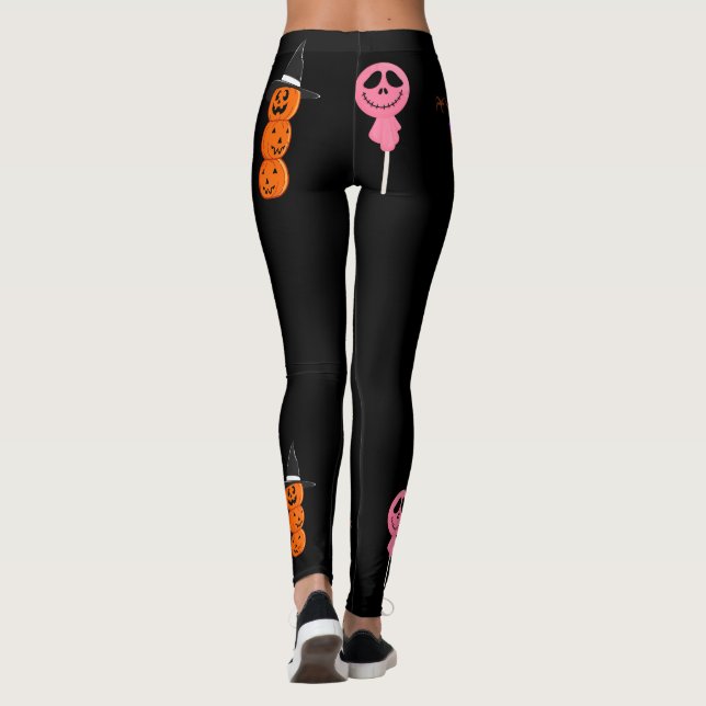 Leggings Cara divertida de Halloween cara Fiesta globo de c (Reverso)