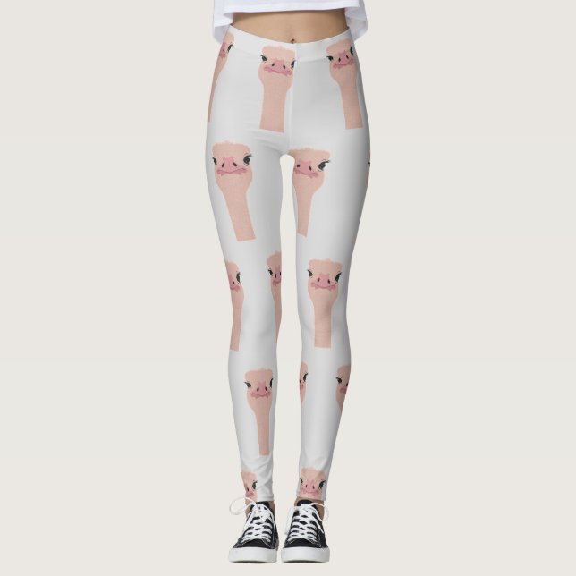 Leggings Cara divertida de Ostrich (Anverso)