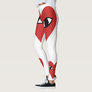 Leggings Cara roja del corazón - el corazón observa las