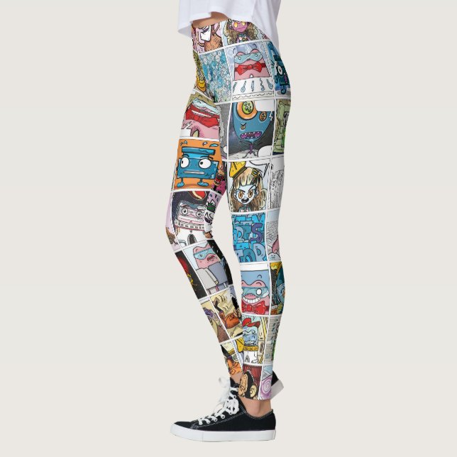 Leggings Caracteres de cómic adornan las leyendas de patron (Izquierda)
