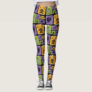 Leggings Caracteres de Halloween escuetos momias y esquelet