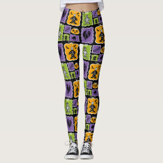 Leggings Caracteres de Halloween escuetos momias y esquelet