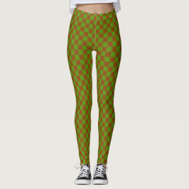 Leggings Caramel apple checkered board pattern