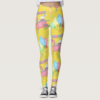 Leggings Caramelo de algodón por todo la impresión