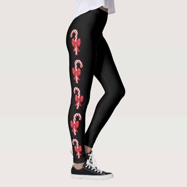 Leggings Caramelos Navideños en Negro (Derecha)