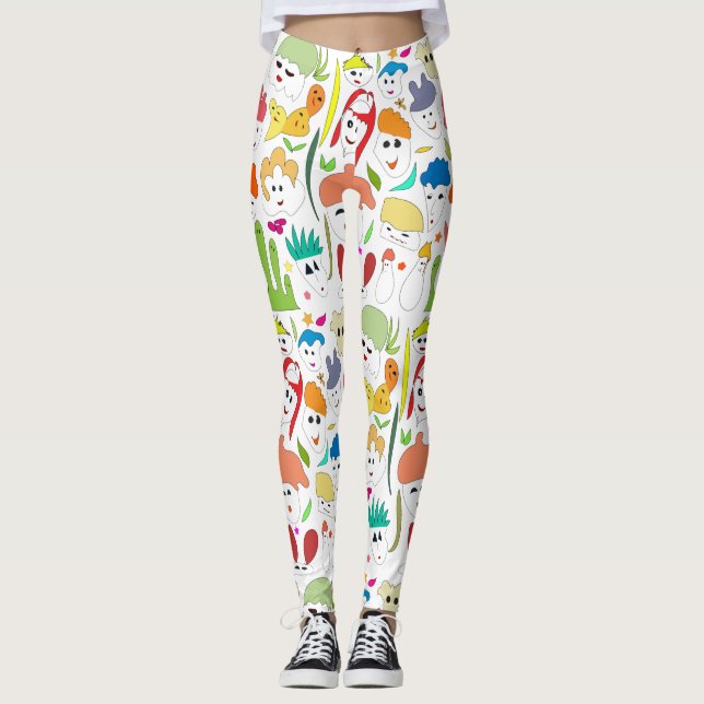 Leggings Caras divertidas y coloridas (Anverso)