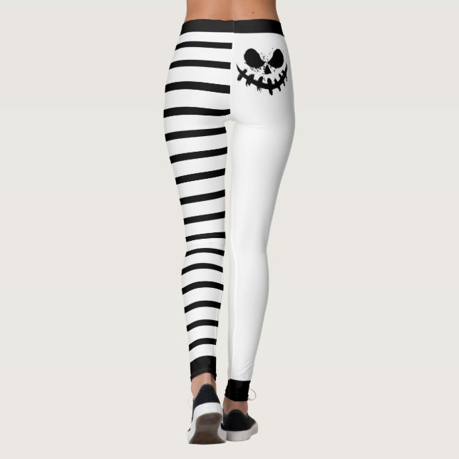Leggings Caras y rayas de halloween delta (Reverso)
