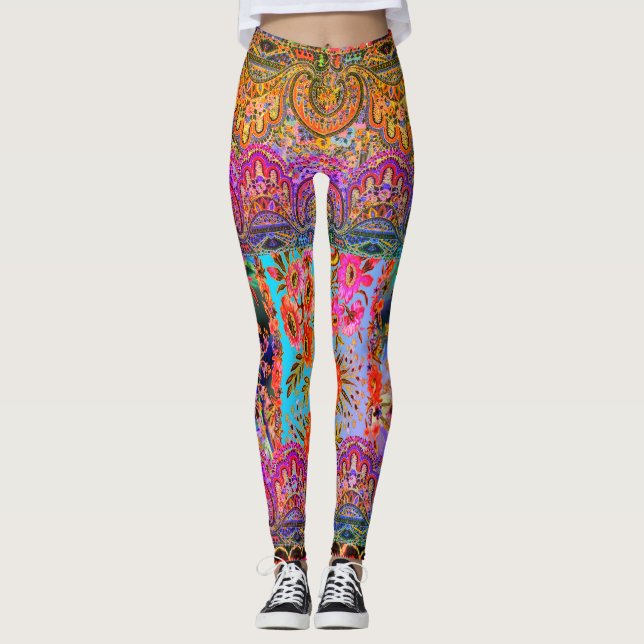 Leggings Caravana de Boho floral (Anverso)