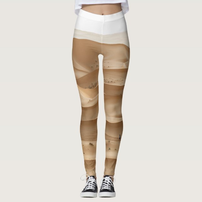 Leggings Caravana de camellos, puesta de sol del Sáhara, Ma (Anverso)