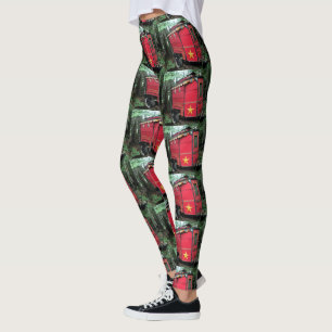 Leggings Caravana minúscula gitana roja modificada para