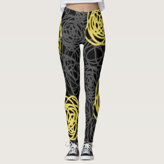 Leggings Carbón de leña, amarillo, y moderno negro