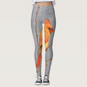 Leggings Cardenal sobre pintura de bifurcaciones - Arte de