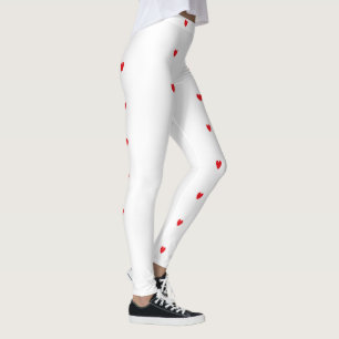 Leggings Cardilla de Doodle Patrones Rojo Personalizado bla