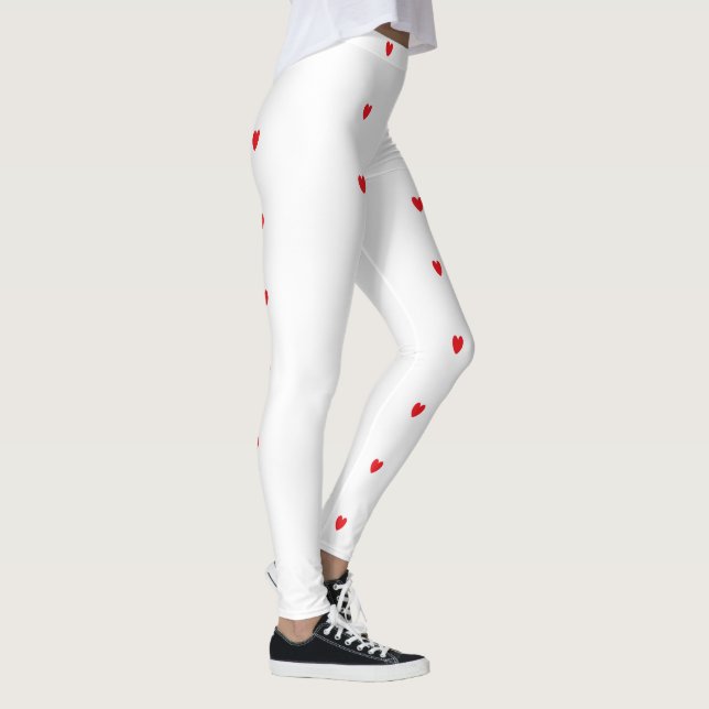 Leggings Cardilla de Doodle Patrones Rojo Personalizado bla (Derecha)