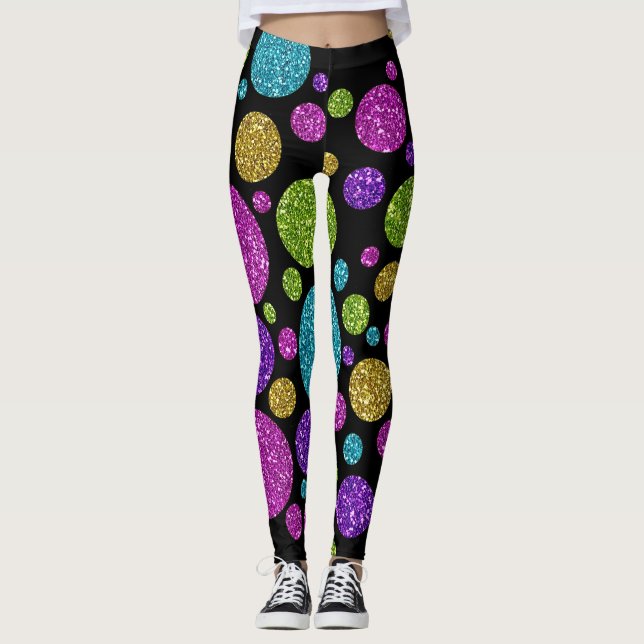 Leggings Cargador inalámbrico de puntos Purpurinas colorido (Anverso)