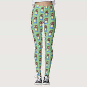 Leggings Caricatura de dibujos animados de un dulce chocola
