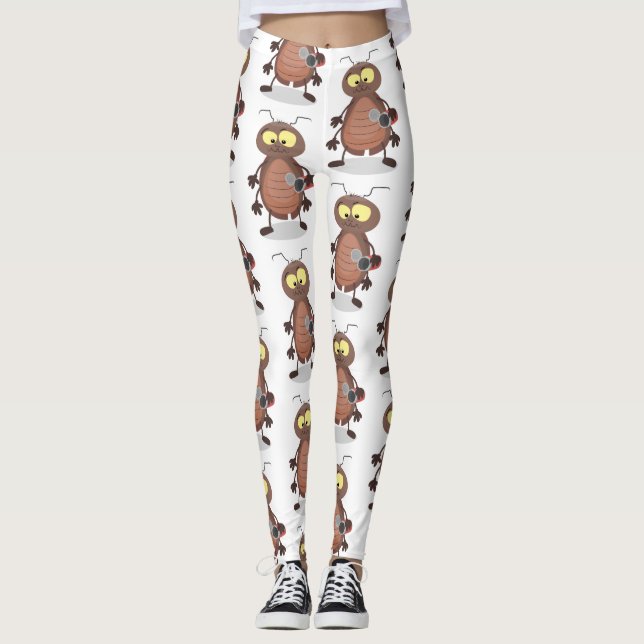 Leggings Caricatura divertida de una cucaracha linda (Anverso)