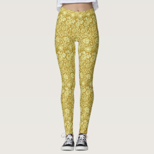 Leggings Carnación Art Nouveau Damasco, mostaza y amarillo