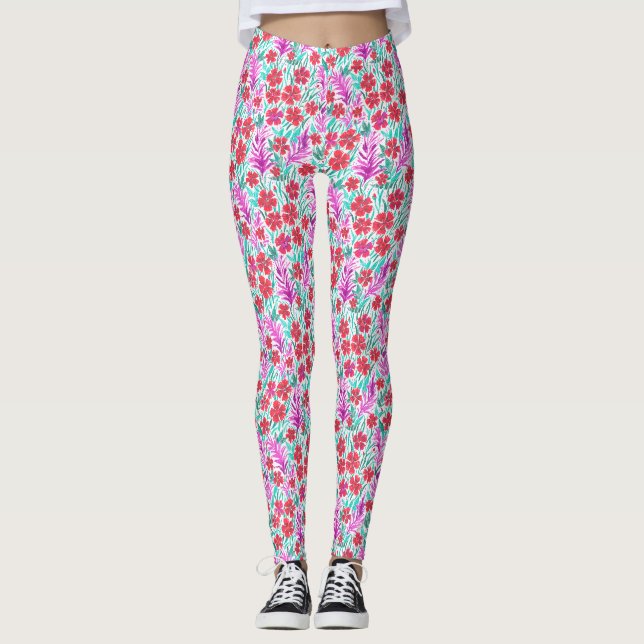 Leggings Carnaciones rojas (Anverso)