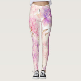 Leggings Carnaciones rosadas y moradas, relajantes