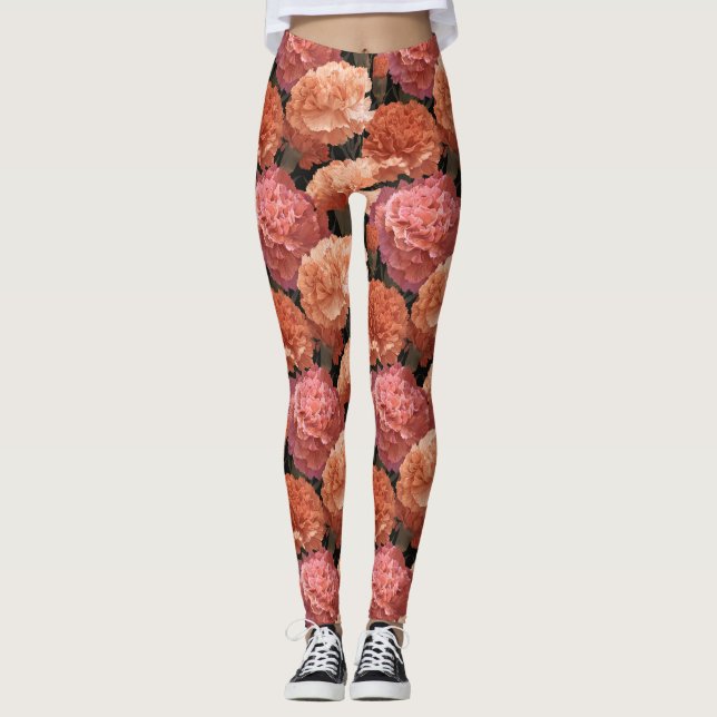 Leggings Carnation Flower Running Carnation Inspired (Anverso)