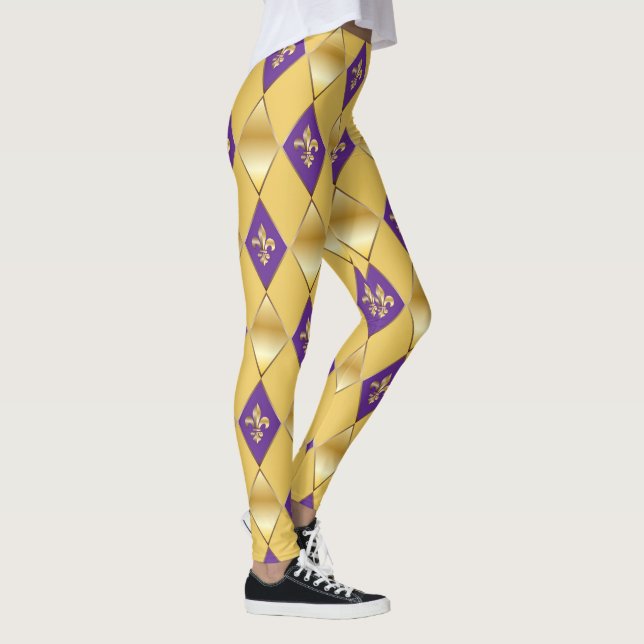 Leggings Carnaval de Mardi Gras Fleur de Lis Diamond Harleq (Derecha)