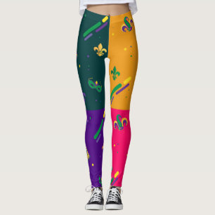 Leggings Carnaval de Mardi Gras, Harlequin de Lis