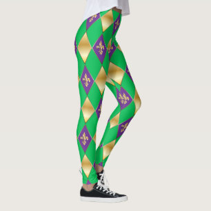 Leggings Carnaval de Mardi Gras, Harlequin de Lis