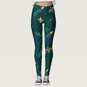 Leggings Carnaval de Mardi Gras, Harlequin de Lis