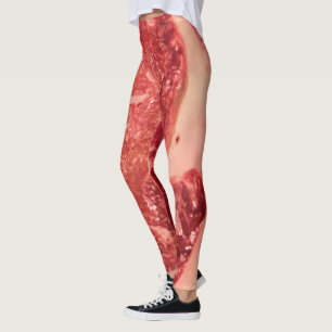 Leggings Carne Roja Cruda Premium Foto Macro de Bistec Ve
