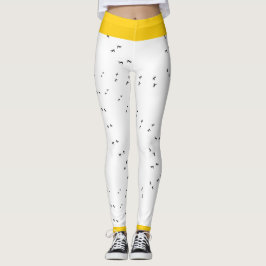 Leggings Carrera de pollo Loco en Blanco y Negro | Pop amar