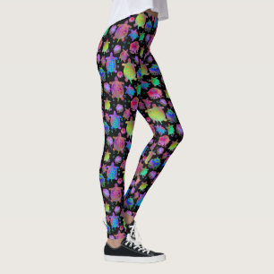 Leggings Carreras con tortugas en el campo de la noche