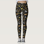 Leggings Carreras de caballo Derby Day Fiesta Black Gold Pa<br><div class="desc">Celebra tu derby de carreras de caballos favorito con este magnífico patrón. El diseño se repite en tonos dorados, plateados y bronce sobre negro con un ligero efecto de mármol. El patrón ornamental incluye caballos, trofeos, herraduras y rosas. Póngase en contacto con FancyCelebration para ver los cambios. Vea los suministros...</div>