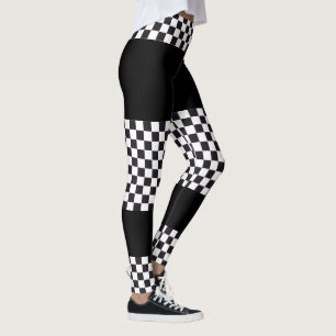 Leggings Carreras de coche / Patrón de ajedrez + tu trasero