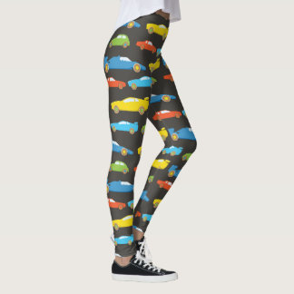 Leggings Carros de carreras multicolor en negro
